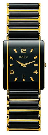 Rado Integral Series Black Ceramic with 18kt Yellow Gold Quartz Mens Watch R20282192