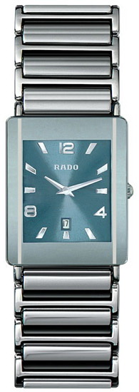 Rado Integral Series Midsize Platinum-tone Ceramic Mens Watch R20484202 in Blue Rado Integral Series Midsize Platinum-tone Ceramic Mens Watch R20484202 in Blue