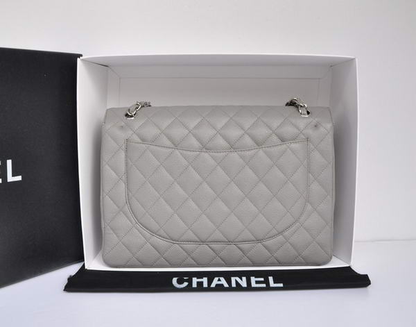 Chanel Original Caviar Leather Jumbo Flap Bag A47600 Grey Chanel Original Caviar Leather Jumbo Flap Bag A47600 Grey