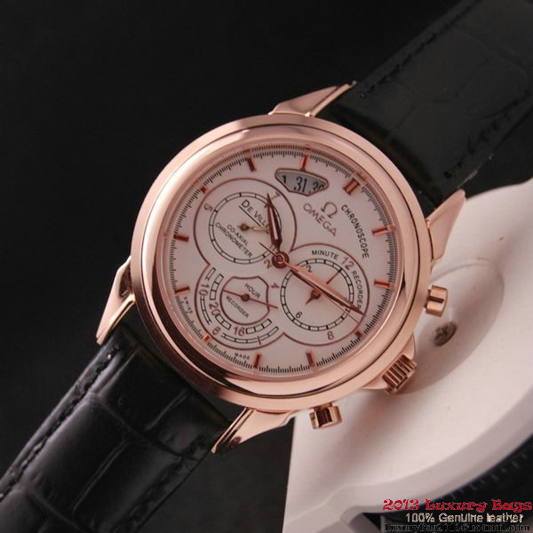 OMEGA DE VILLE CO-AXIAL CHRONOSCOPE Red Gold on Black Leather Strap OM77425 OMEGA DE VILLE CO-AXIAL CHRONOSCOPE Red Gold on Black Leather Strap OM77425