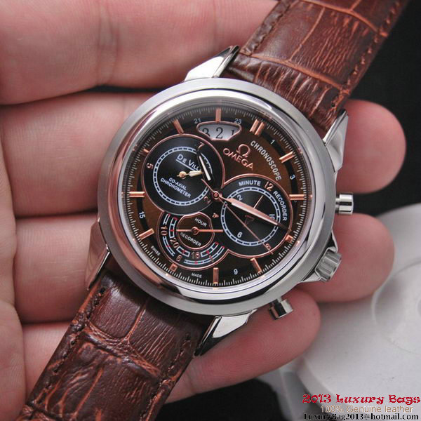 OMEGA DE VILLE CO-AXIAL CHRONOSCOPE Steel on Brown Leather Strap OM77404 OMEGA DE VILLE CO-AXIAL CHRONOSCOPE Steel on Brown Leather Strap OM77404
