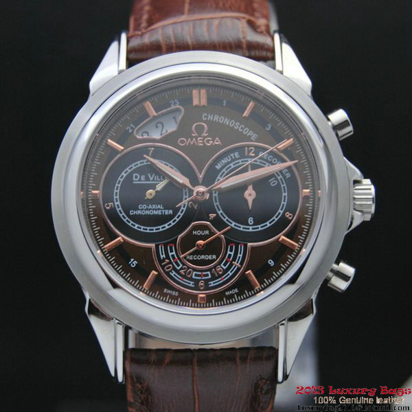 OMEGA DE VILLE CO-AXIAL CHRONOSCOPE Steel on Brown Leather Strap OM77404 OMEGA DE VILLE CO-AXIAL CHRONOSCOPE Steel on Brown Leather Strap OM77404