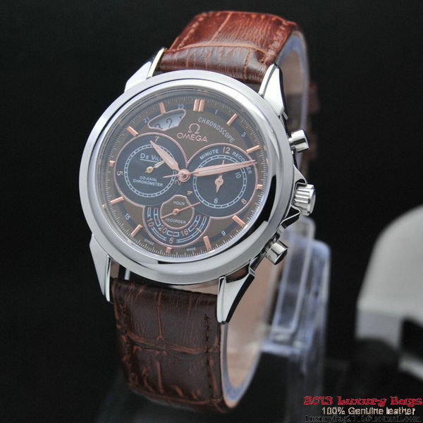 OMEGA DE VILLE CO-AXIAL CHRONOSCOPE Steel on Brown Leather Strap OM77404 OMEGA DE VILLE CO-AXIAL CHRONOSCOPE Steel on Brown Leather Strap OM77404