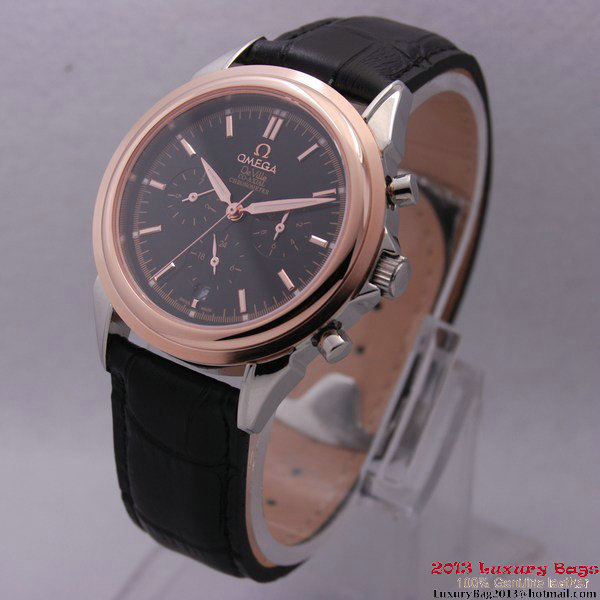 OMEGA DE VILLE CO-AXIAL Chronometer Red Gold on Black Leather Strap OM77512 OMEGA DE VILLE CO-AXIAL Chronometer Red Gold on Black Leather Strap OM77512