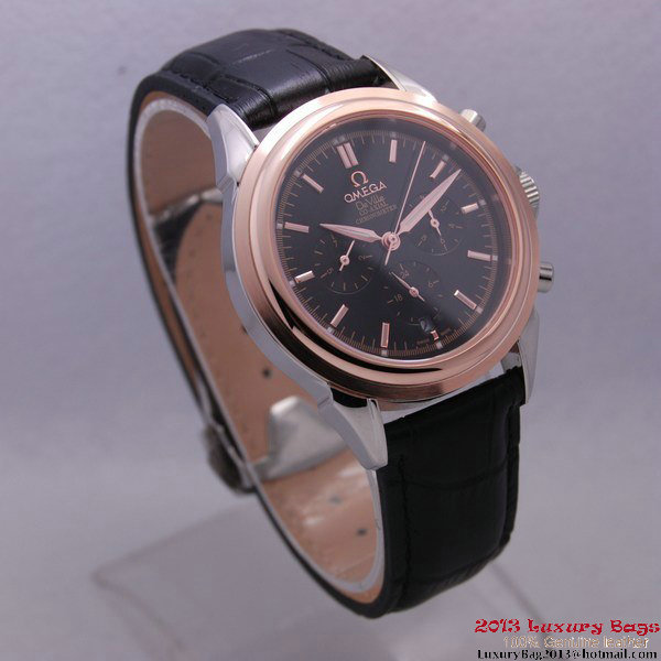 OMEGA DE VILLE CO-AXIAL Chronometer Red Gold on Black Leather Strap OM77512 OMEGA DE VILLE CO-AXIAL Chronometer Red Gold on Black Leather Strap OM77512