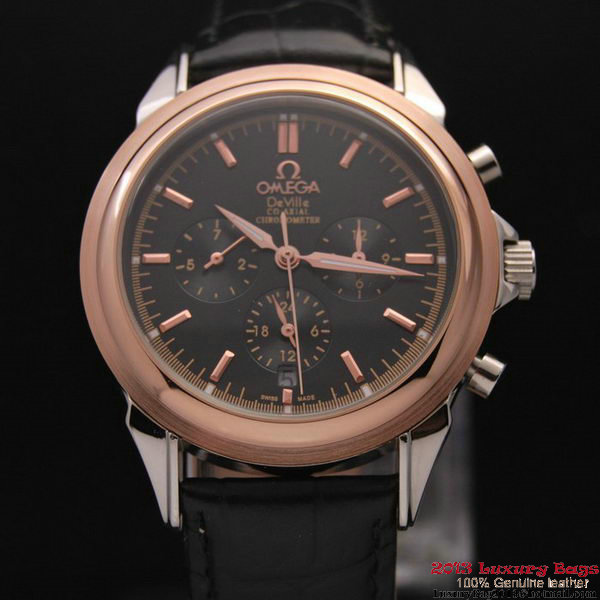 OMEGA DE VILLE CO-AXIAL Chronometer Red Gold on Black Leather Strap OM77512 OMEGA DE VILLE CO-AXIAL Chronometer Red Gold on Black Leather Strap OM77512