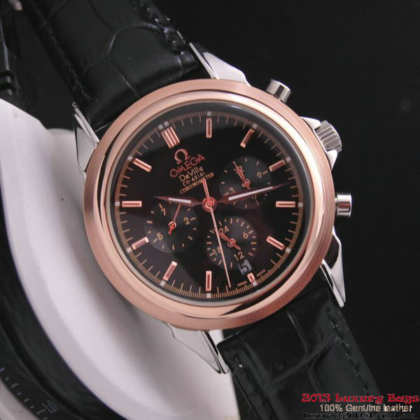 OMEGA DE VILLE CO-AXIAL Chronometer Red Gold on Black Leather Strap OM77512 OMEGA DE VILLE CO-AXIAL Chronometer Red Gold on Black Leather Strap OM77512