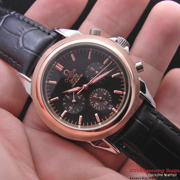 OMEGA DE VILLE CO-AXIAL Chronometer Red Gold on Black Leather Strap OM77512 OMEGA DE VILLE CO-AXIAL Chronometer Red Gold on Black Leather Strap OM77512