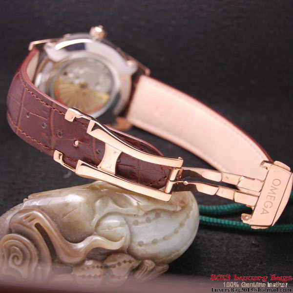 OMEGA DE VILLE HOUR VISION ANNUAL CALENDAR Red Gold on Brown Leather Strap OM77123 OMEGA DE VILLE HOUR VISION ANNUAL CALENDAR Red Gold on Brown Leather Strap OM77123