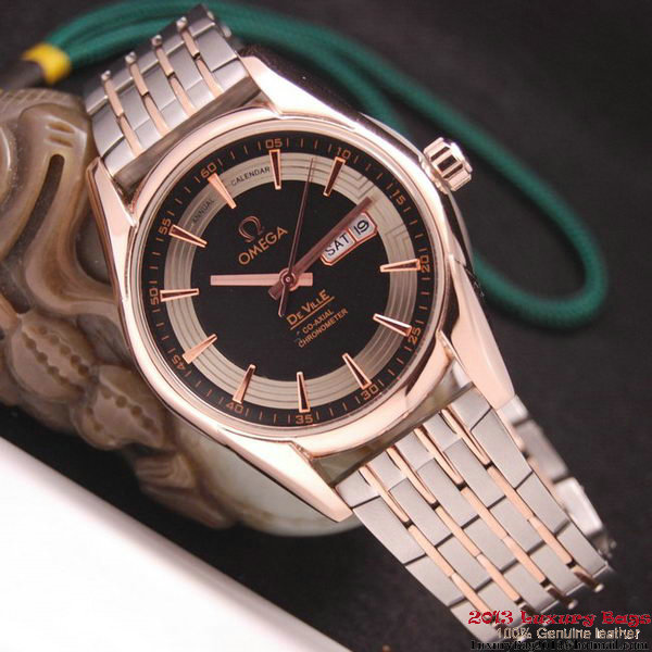 OMEGA DE VILLE HOUR VISION ANNUAL CALENDAR Red Gold on Steel Strap OM77127 OMEGA DE VILLE HOUR VISION ANNUAL CALENDAR Red Gold on Steel Strap OM77127