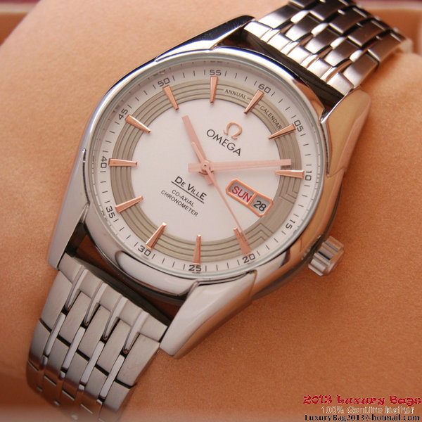 OMEGA DE VILLE HOUR VISION ANNUAL CALENDAR Steel on Steel Strap OM77113 OMEGA DE VILLE HOUR VISION ANNUAL CALENDAR Steel on Steel Strap OM77113
