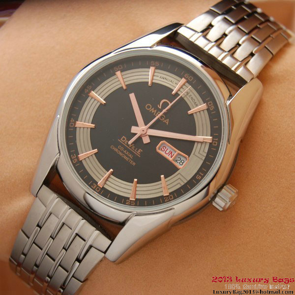 OMEGA DE VILLE HOUR VISION ANNUAL CALENDAR Steel on Steel Strap OM77117 OMEGA DE VILLE HOUR VISION ANNUAL CALENDAR Steel on Steel Strap OM77117