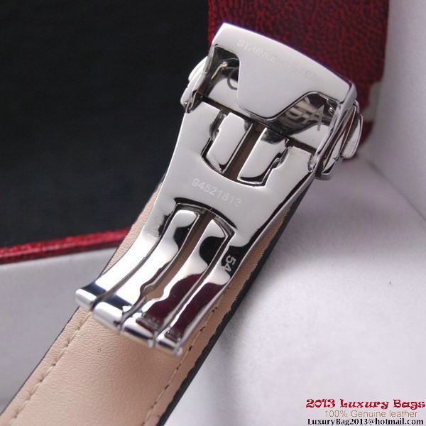 OMEGA DE VILLE Tourbillon Watches Steel on Black Leather Strap Om7004