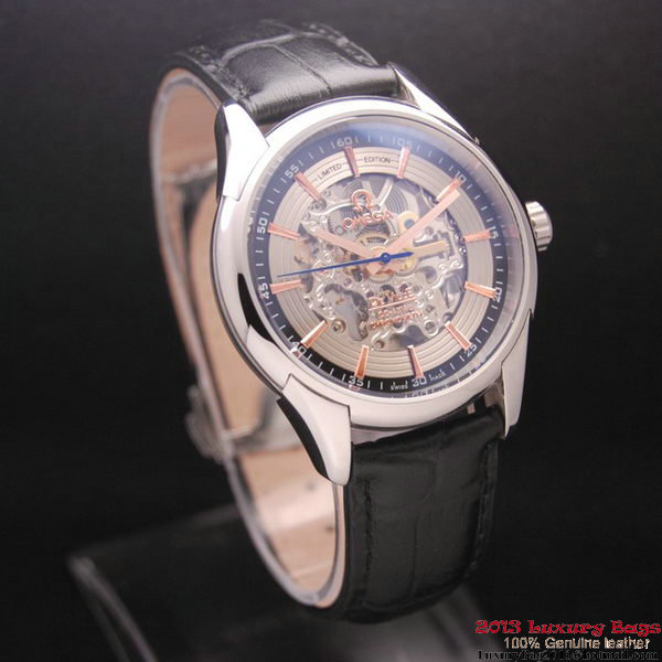 OMEGA DE VILLE Tourbillon Watches Steel on Black Leather Strap Om7006 OMEGA DE VILLE Tourbillon Watches Steel on Black Leather Strap Om7006