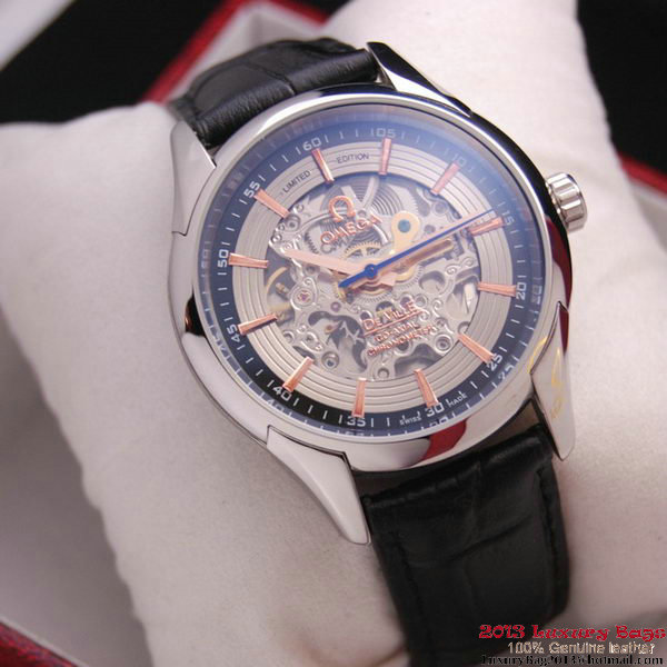 OMEGA DE VILLE Tourbillon Watches Steel on Black Leather Strap Om7006 OMEGA DE VILLE Tourbillon Watches Steel on Black Leather Strap Om7006