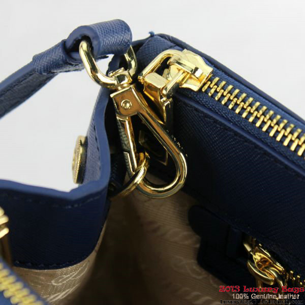 2013 Prada Saffiano Tote Bag 1801 Blue 2013 Prada Saffiano Tote Bag 1801 Blue