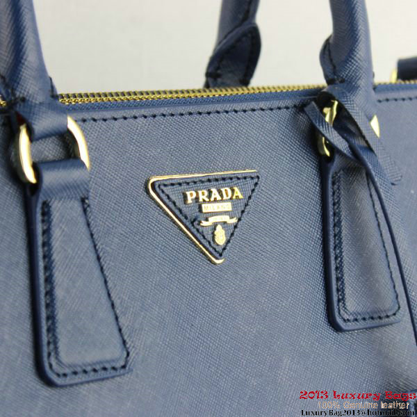 2013 Prada Saffiano Tote Bag 1801 Blue 2013 Prada Saffiano Tote Bag 1801 Blue