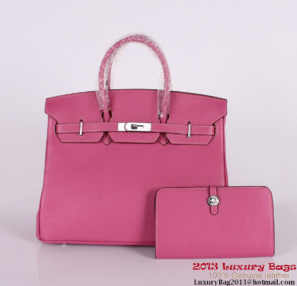 Hermes Birkin 35CM Tote Bag Clemence Leather H-35 Peach Hermes Birkin 35CM Tote Bag Clemence Leather H-35 Peach