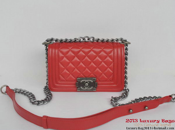 Boy Chanel Small Flap Shoulder Bag Sheepskin Leather A67086 Red Boy Chanel Small Flap Shoulder Bag Sheepskin Leather A67086 Red