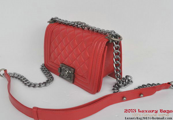 Boy Chanel Small Flap Shoulder Bag Sheepskin Leather A67086 Red Boy Chanel Small Flap Shoulder Bag Sheepskin Leather A67086 Red
