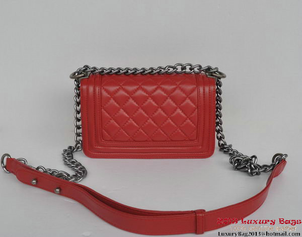 Boy Chanel Small Flap Shoulder Bag Sheepskin Leather A67086 Red Boy Chanel Small Flap Shoulder Bag Sheepskin Leather A67086 Red