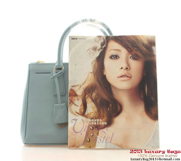 Prada Saffiano Leather 30cm Tote Bag BN1801 Light Blue Prada Saffiano Leather 30cm Tote Bag BN1801 Light Blue