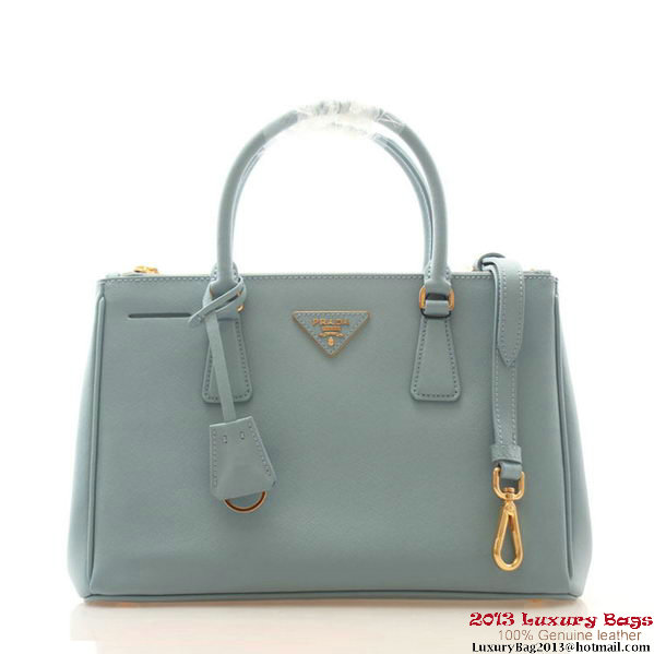 Prada Saffiano Leather 30cm Tote Bag BN1801 Light Blue Prada Saffiano Leather 30cm Tote Bag BN1801 Light Blue