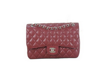 Chanel 2.55 Classic Flap Bag Bordeaux Original Cannage Patterns Leather Silver Chanel 2.55 Classic Flap Bag Bordeaux Original Cannage Patterns Leather Silver
