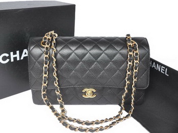 Chanel 2.55 Classic Flap Bag Black Original Caviar Leather Gold Chanel 2.55 Classic Flap Bag Black Original Caviar Leather Gold