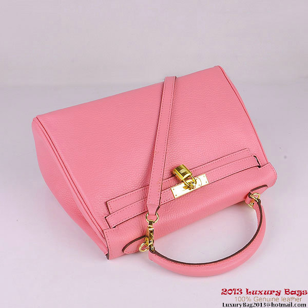 Hermes Kelly 32cm Shoulder Bags Pink Clemence Leather Gold Hermes Kelly 32cm Shoulder Bags Pink Clemence Leather Gold