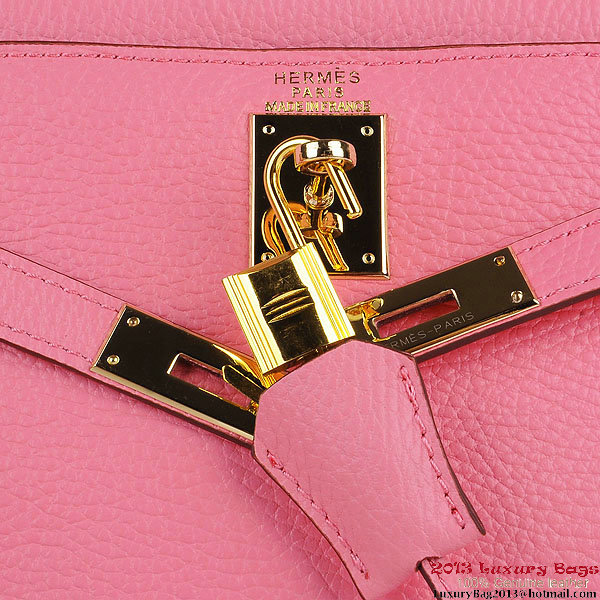 Hermes Kelly 32cm Shoulder Bags Pink Clemence Leather Gold Hermes Kelly 32cm Shoulder Bags Pink Clemence Leather Gold