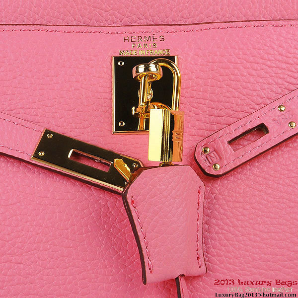 Hermes Kelly 32cm Shoulder Bags Pink Clemence Leather Gold Hermes Kelly 32cm Shoulder Bags Pink Clemence Leather Gold