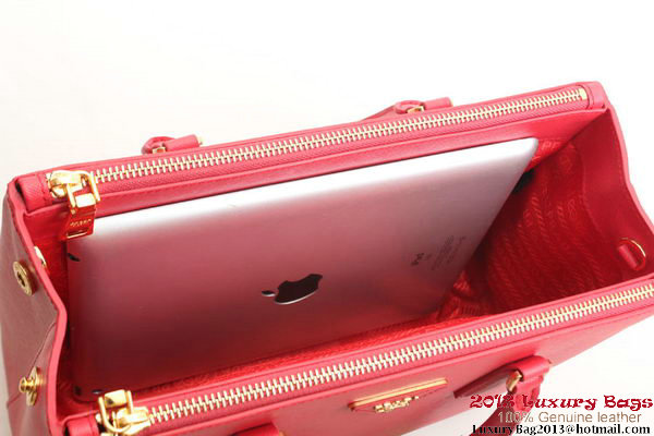 Prada Saffiano Leather 30cm Tote Bag BN1801 Red Prada Saffiano Leather 30cm Tote Bag BN1801 Red