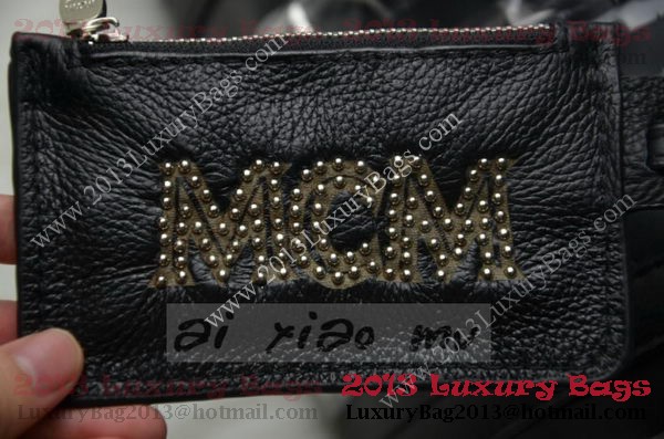 MCM Stark Weekender Medium Boston Bag in Black Calfskin MCM Stark Weekender Medium Boston Bag in Black Calfskin