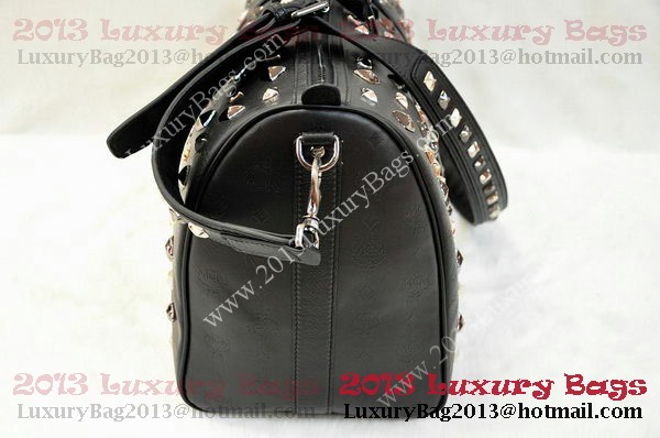 MCM Stark Weekender Medium Boston Bag in Black Calfskin MCM Stark Weekender Medium Boston Bag in Black Calfskin