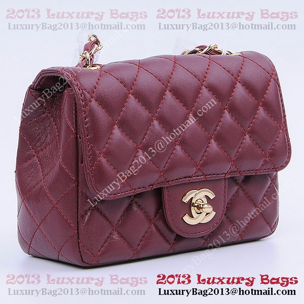 Chanel mini Classic Flap Bag Burgundy Sheekskin 1115 Gold Chanel mini Classic Flap Bag Burgundy Sheekskin 1115 Gold