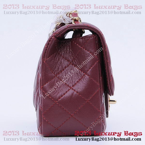 Chanel mini Classic Flap Bag Burgundy Sheekskin 1115 Gold Chanel mini Classic Flap Bag Burgundy Sheekskin 1115 Gold