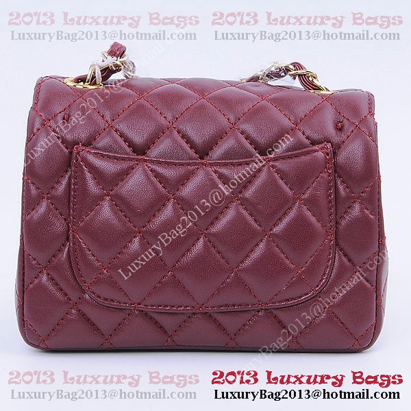 Chanel mini Classic Flap Bag Burgundy Sheekskin 1115 Gold Chanel mini Classic Flap Bag Burgundy Sheekskin 1115 Gold