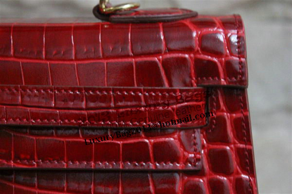 Hermes Kelly 32cm Shoulder Bag Red Croco Patent Leather K32 Gold Hermes Kelly 32cm Shoulder Bag Red Croco Patent Leather K32 Gold
