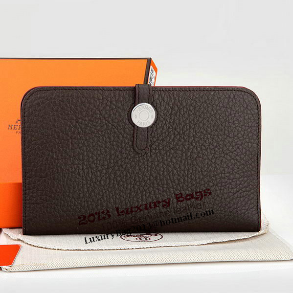 Hermes Dogon Combined Wallet A508 Dark Brown Hermes Dogon Combined Wallet A508 Dark Brown
