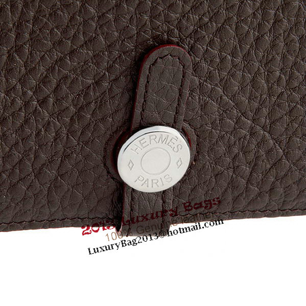 Hermes Dogon Combined Wallet A508 Dark Brown Hermes Dogon Combined Wallet A508 Dark Brown