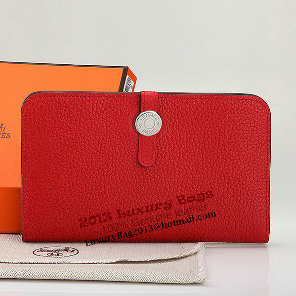 Hermes Dogon Combined Wallet A508 Red Hermes Dogon Combined Wallet A508 Red