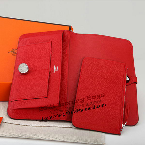 Hermes Dogon Combined Wallet A508 Red Hermes Dogon Combined Wallet A508 Red