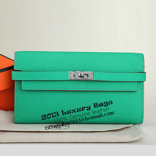 Hermes Kelly Original Leather Bi-Fold Wallet A708 Green Hermes Kelly Original Leather Bi-Fold Wallet A708 Green