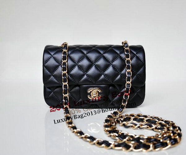 Chanel mini Classic Flap Bag Black Sheekskin 1117 Gold Chanel mini Classic Flap Bag Black Sheekskin 1117 Gold