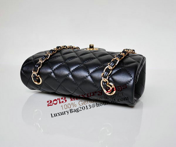 Chanel mini Classic Flap Bag Black Sheekskin 1117 Gold Chanel mini Classic Flap Bag Black Sheekskin 1117 Gold