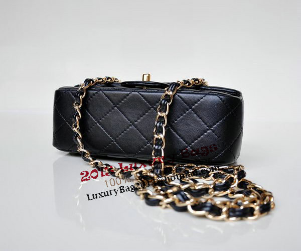 Chanel mini Classic Flap Bag Black Sheekskin 1117 Gold Chanel mini Classic Flap Bag Black Sheekskin 1117 Gold