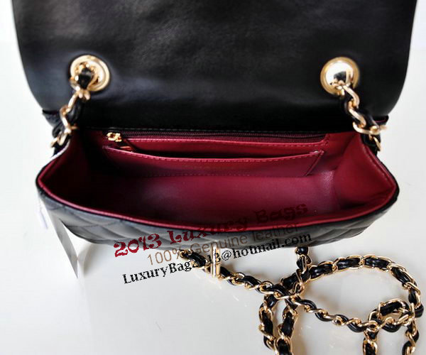Chanel mini Classic Flap Bag Black Sheekskin 1117 Gold Chanel mini Classic Flap Bag Black Sheekskin 1117 Gold