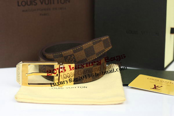 Louis Vuitton Damier Ebene Canvas Belt LV2063 Louis Vuitton Damier Ebene Canvas Belt LV2063
