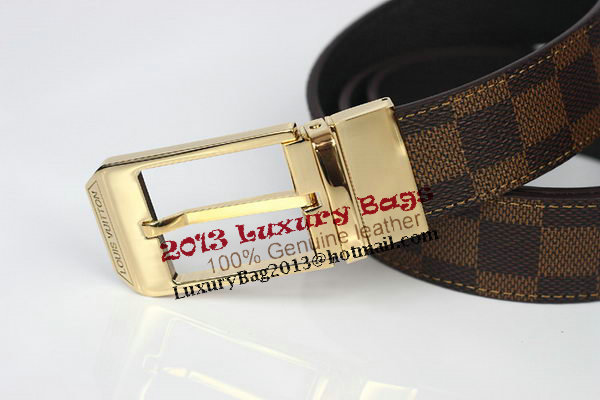 Louis Vuitton Damier Ebene Canvas Belt LV2063 Louis Vuitton Damier Ebene Canvas Belt LV2063